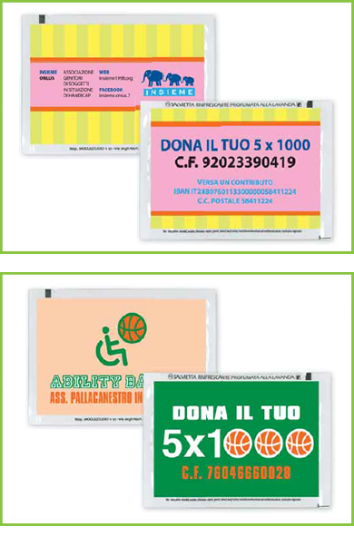 SALVIETTE RINFRESCANTI PROFUMATE PERSONALIZZATE